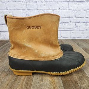 Quoddy Barn Boots Men's Size 12 Steel Shank Pull On Leather & Rubber Duck Boots